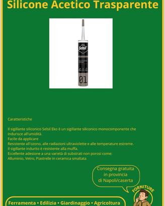 25 cartucce di silicone acetico trasparente