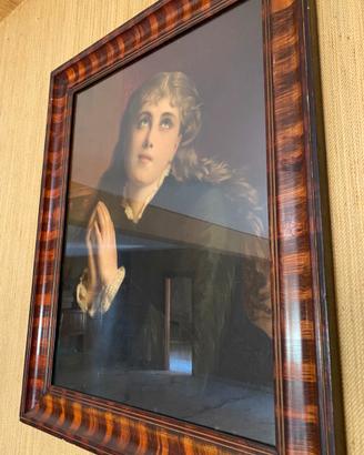 Quadro antico “Fanciulla in preghiera”