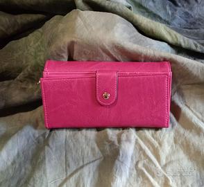 portafoglio grande rosa per donna
