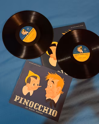 PINOCCHIODischi Durium 1960Libro+2 Vinili 33 Giri