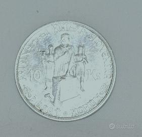 10 CORONE ARGENTO REPUBBLICA SLOVACCHIA 1944