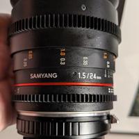 Ssamyang lente Cine 24mm attacco EF + adattatore m