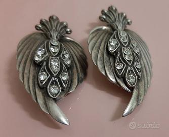 Orecchini donna vintage, a forma di foglia.