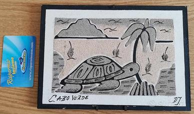 Quadro di Capo Verde fatto a mano con la sabbia
