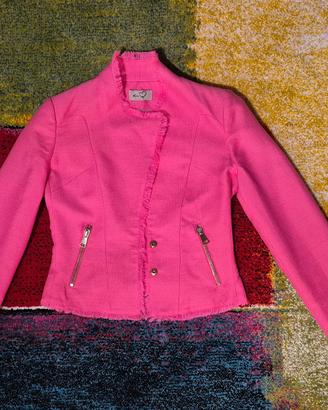 Giacca in cotone, rosa fucsia, maniche lunghe, 42