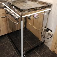 Cucina a gas Glem Gas 70x60 acciaio inox con forno