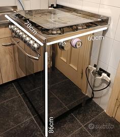 Cucina a gas Glem Gas 70x60 acciaio inox con forno