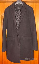cappotto nero in lana taglia M 48