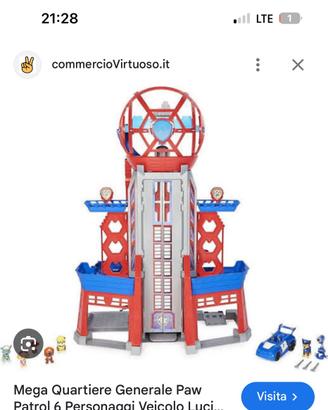 centrale grande  e garage paw patrol