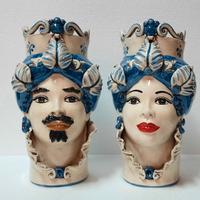 Teste di moro h 32 Ceramica di Caltagirone