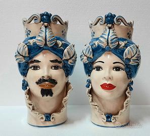 Teste di moro h 32 Ceramica di Caltagirone