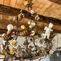 Lampadario Capodimonte antico