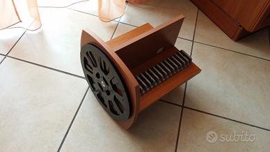 porta CD DvD legno ciliegio girevole