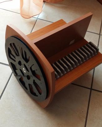 porta CD DvD legno ciliegio girevole