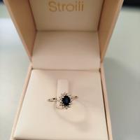 Anello Margherita in Oro Bianco con Zaffiro