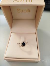 Anello Margherita in Oro Bianco con Zaffiro