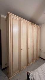 Armadio camera da letto 5 ante colore avorio crema