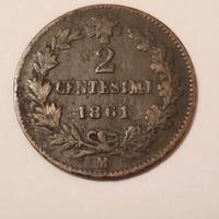 VITTORIO EMANUELE II - 2 CENTESIMI 1861 Milano