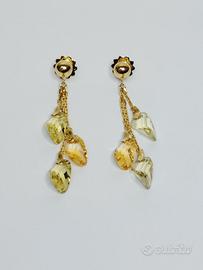 Orecchini in oro 18 kt e topazi naturali (P)