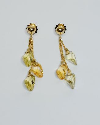 Orecchini in oro 18 kt e topazi naturali (P)