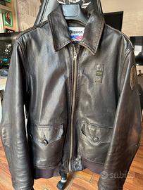 Giubotto pelle blauer