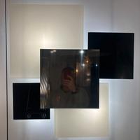 Lampada soffitto vetri quadrati nero/bianco