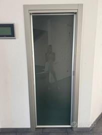 Porta scorrevole in vetro + telaio alluminio 70cm