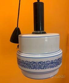 Lampadario vintage in vetro stampato anni 60