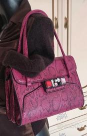 Borsa stampa pitone pietre gioiello Nenette