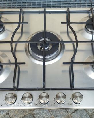 PIANO COTTURA GAS 5 FUOCHI DELONGHI 75 CM INOX