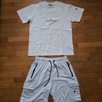 Tuta Stone island completa corta bianca