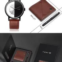 Cofanetto Uomo – Orologio+Portafoglio+Penna Brown