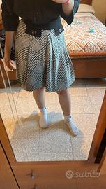 gonna midi a scacchi bianca e nera Via Delle Perle