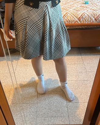 gonna midi a scacchi bianca e nera Via Delle Perle