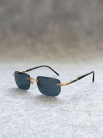 Occhiali da sole MontBlanc con dettagli Oro/Blu