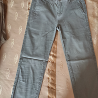 Pantaloni estivi in cotone, modello skinny verdi