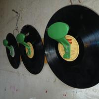 appendiabiti in dischi vinile vintage 