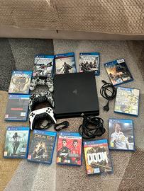 Ps4 Slim 1tb + 3 controller + 12 giochi + cavi