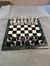 scacchiera in marmo totale bianco/nero