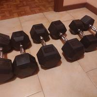 Manubri dumbbell hex gommati 10-15-20 kg