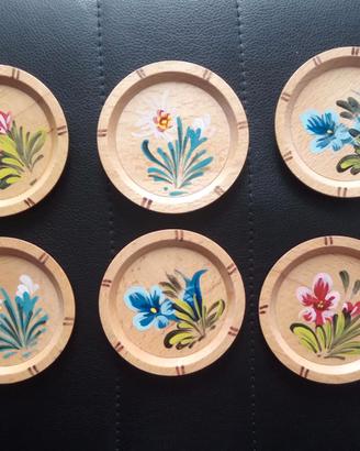 sottobicchieri dipinti a mano Vintage
