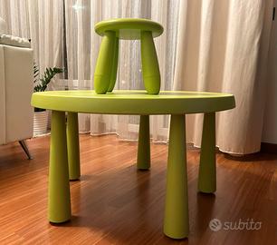 TAVOLINO IKEA VERDE + 4 SGABELLI IKEA VERDI