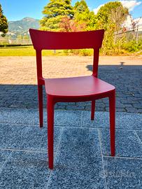 7 sedie Skin Calligaris rosse