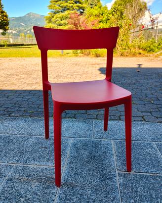 7 sedie Skin Calligaris rosse