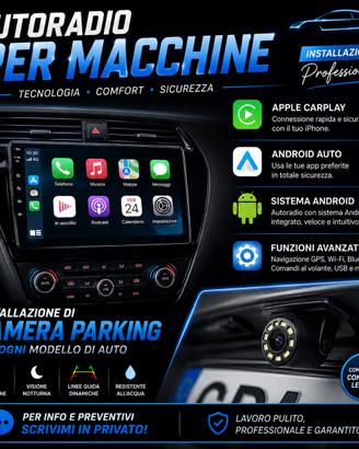 AUTORADIO PER MACCHINE & TELECAMERA DI PARCHEGGIO