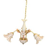 Lampadario a tre luci in vetro di Murano