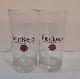 Bicchieri Four Roses da collezione anni 80