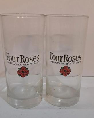 Bicchieri Four Roses da collezione anni 80