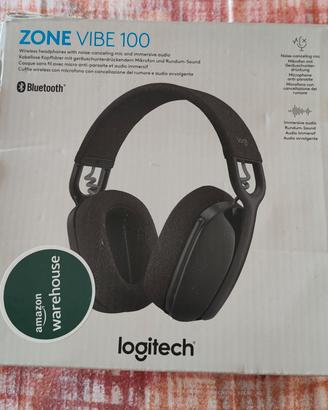 Logitech Zone Vibe 100 Cuffie Wireless Over-Ear Le