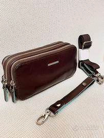 Pochette piquadro pelle marrone